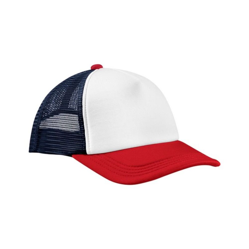 Beechfield 5 Panel Trucker Cap / Navy/Red